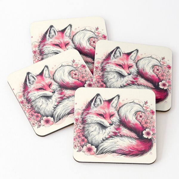 Item preview, Nine-Tailed Fox in Sakura Bliss designed and sold by inkNext.