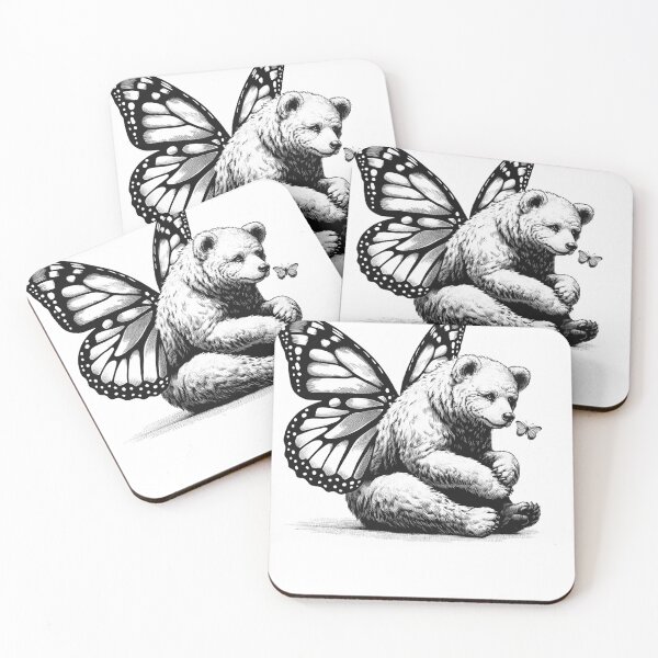 Item preview, Bear With Butterfly Wings Vintage Retro 90s designed and sold by Kimberley King Art  King Art.