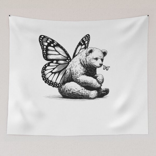 Item preview, Bear With Butterfly Wings Vintage Retro 90s designed and sold by Kimberley King Art  King Art.