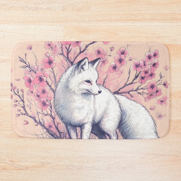Item preview, White Fox in Sakura Splendor designed and sold by inkNext.