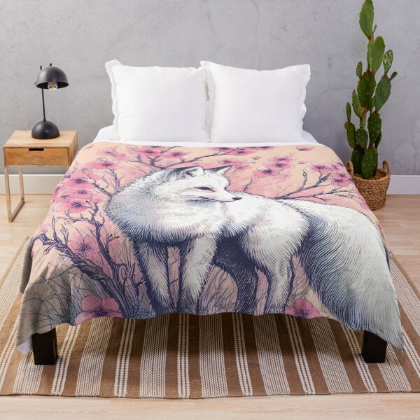 Item preview, White Fox in Sakura Splendor designed and sold by inkNext.