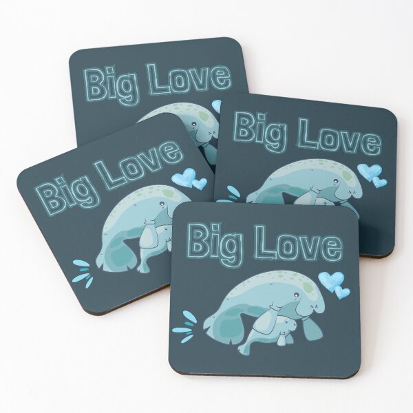 Item preview, Big Love - Manatee & Cub Ocean-Inspired Design designed and sold by TheBeeKindSpace.
