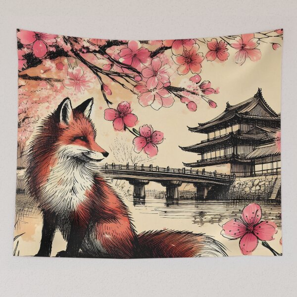Item preview, Fox in Sakura Blossom Fantasy designed and sold by inkNext.