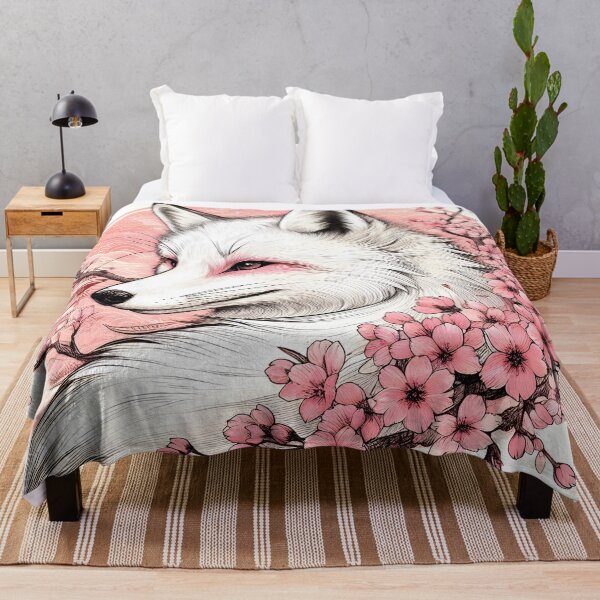 Item preview, White Fox in Sakura Paradise designed and sold by inkNext.