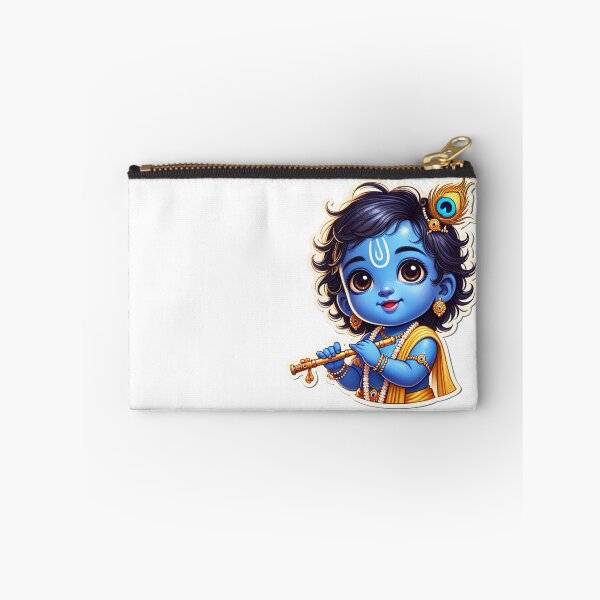 Item preview, Cute Baby Krishna Playing Flute Sticker | Adorable Hindu Spiritual Art | Devotional Print designed and sold by Sarasvati’s Divine Art.