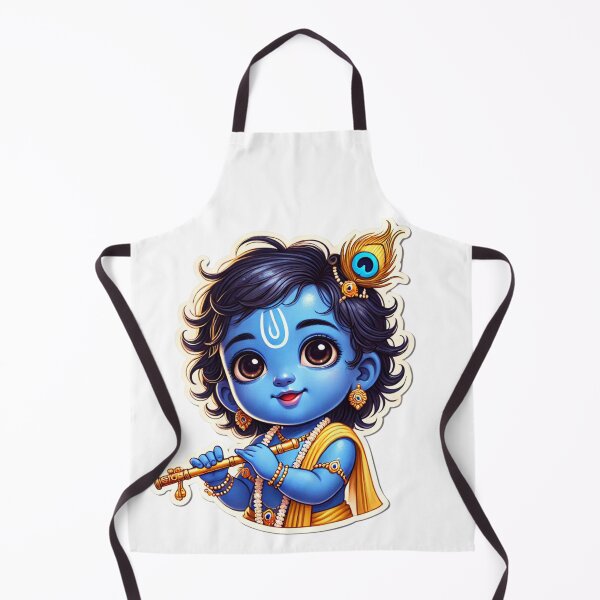 Item preview, Cute Baby Krishna Playing Flute Sticker | Adorable Hindu Spiritual Art | Devotional Print designed and sold by Sarasvati’s Divine Art.