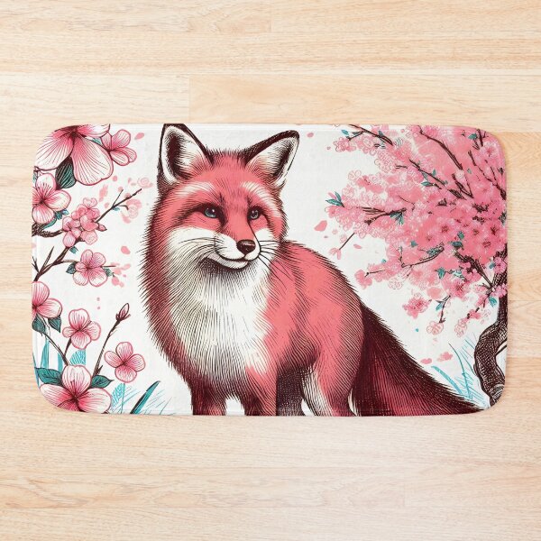 Item preview, Fox in Vibrant Sakura Garden designed and sold by inkNext.