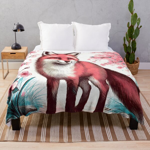 Item preview, Fox in Vibrant Sakura Garden designed and sold by inkNext.