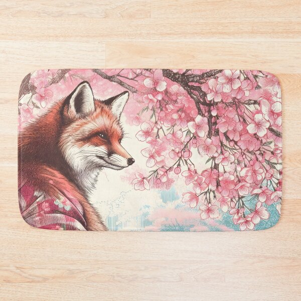 Item preview, Colorful Fox Amid Sakura Blooms designed and sold by inkNext.