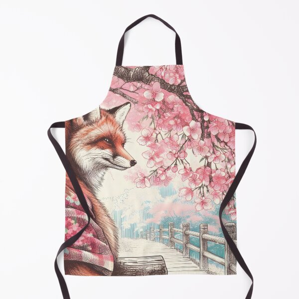 Item preview, Colorful Fox Amid Sakura Blooms designed and sold by inkNext.
