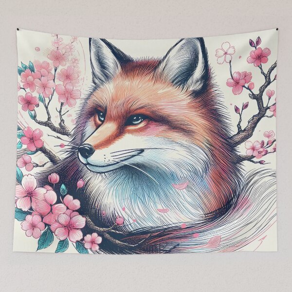 Item preview, Charming Fox in Sakura Wonderland designed and sold by inkNext.
