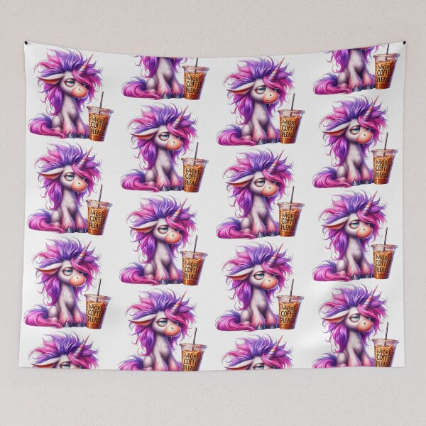 Item preview, grumpy fed up unicorn with coffee designed and sold by LoneAngel.