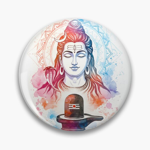 Item preview, Meditative Shiva Watercolour - Maha Shivaratri  designed and sold by InevitableAum.