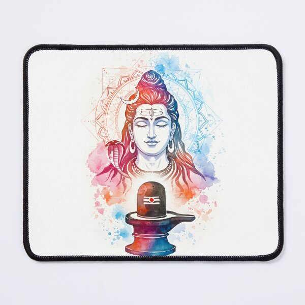 Item preview, Meditative Shiva Watercolour - Maha Shivaratri designed and sold by InevitableAum.
