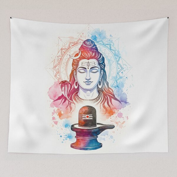 Item preview, Meditative Shiva Watercolour - Maha Shivaratri  designed and sold by InevitableAum.