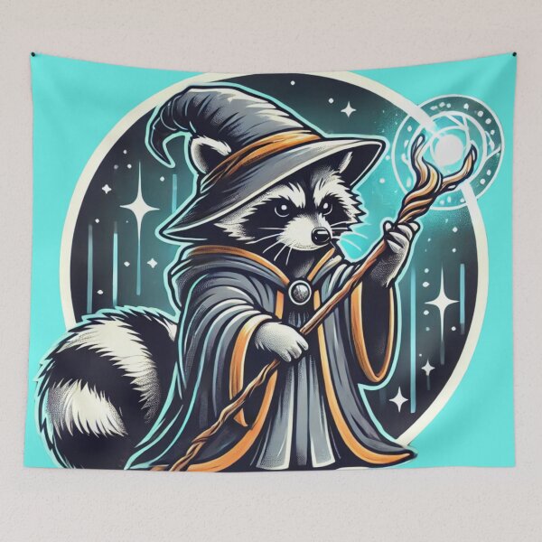 Item preview, Wizard Raccoon - Mystical Spellcaster Animal Art designed and sold by Nauert's.