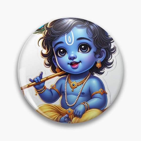 Artikelvorschau, Entzückendes Baby Krishna spielt Flöte | Niedliche Hindu-Kunst | Spiritueller Andachtsdruck entworfen und verkauft von Sarasvati’s Divine Art.