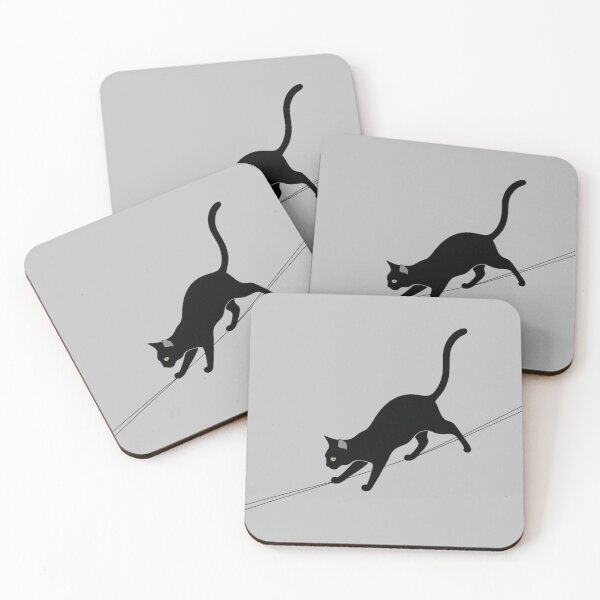 Item preview, Stealthy Black Cat Walking on a Wire – Mysterious Night Feline Art designed and sold by Art Garden.