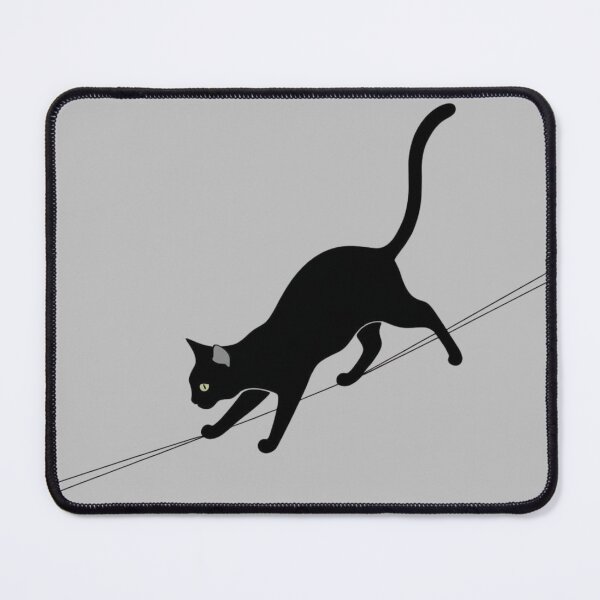 Item preview, Stealthy Black Cat Walking on a Wire – Mysterious Night Feline Art designed and sold by Art Garden.