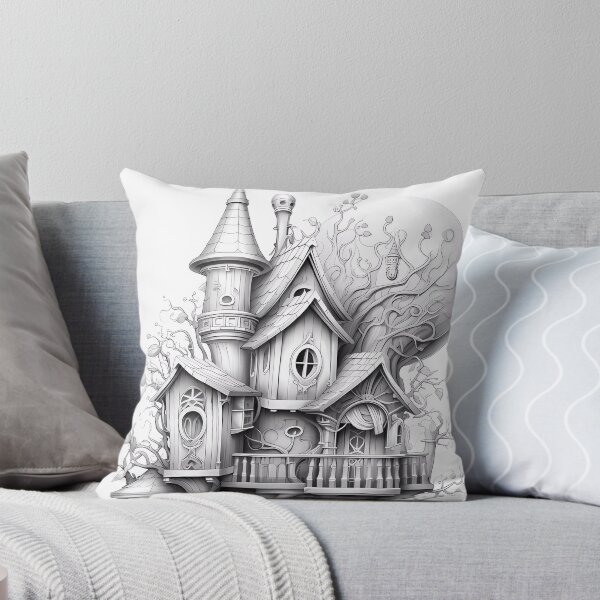 Item preview, Magical Fairy House #4 Coloring Page Pattern  designed and sold by DavidColoring.