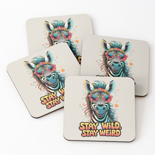 Item preview, Stay Wild, Stay Weird - Groovy Zebra Boho 70s Art | LaLi Designs designed and sold by LaLi-Designs.