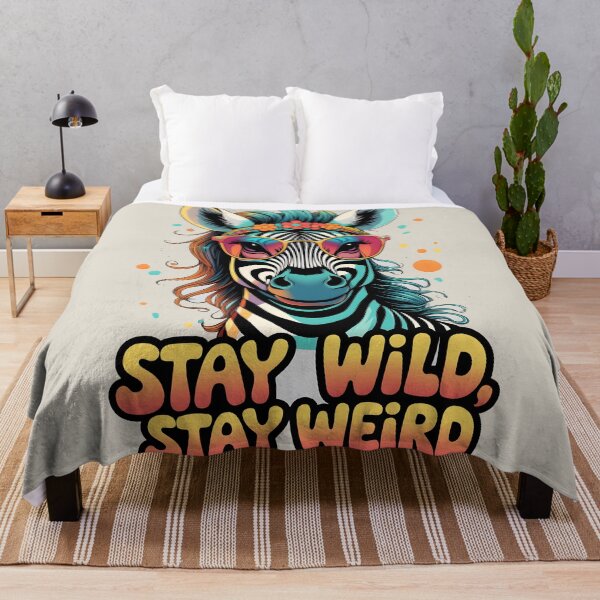 Item preview, Stay Wild, Stay Weird - Groovy Zebra Boho 70s Art | LaLi Designs designed and sold by LaLi-Designs.