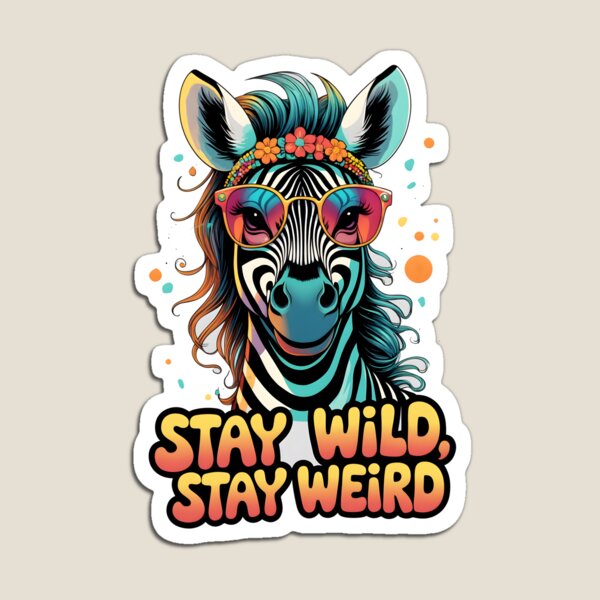 Item preview, Stay Wild, Stay Weird - Groovy Zebra Boho 70s Art | LaLi Designs designed and sold by LaLi-Designs.