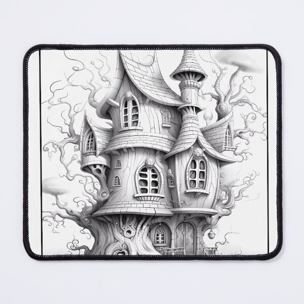 Item preview, Magical Fairy House #3 Coloring Page Pattern  designed and sold by DavidColoring.