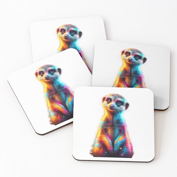 Item preview, Neon Meerkat – Vibrant Fantasy Wildlife Art designed and sold by GloriousArtSKD.