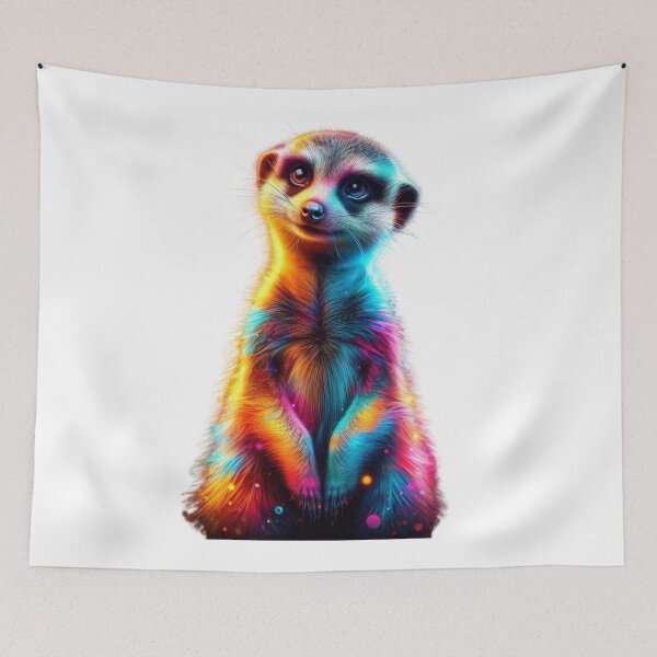 Aperçu de l'œuvre Suricate au néon – Art animalier fantastique et vibrant créée et vendue par GloriousArtSKD.