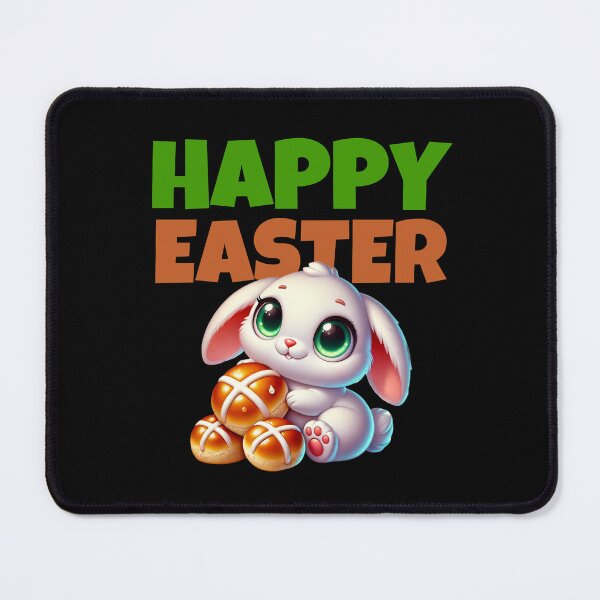Item preview, Happy Easter - Cute Bunny With Some Hot Cross Buns designed and sold by Manic Merch Designs.
