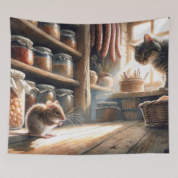 Item preview, Cat and Rat in the Larder designed and sold by M-Y-A-R-T-.