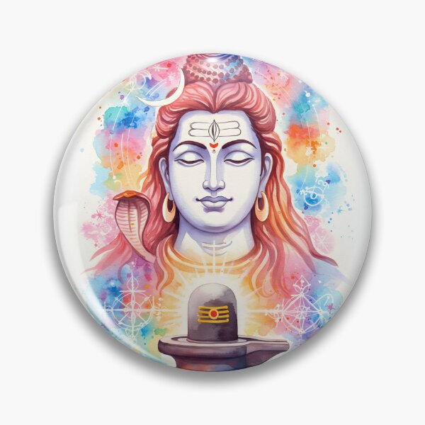 Item preview, Meditative Shiva Watercolour - Maha Shivaratri  designed and sold by InevitableAum.