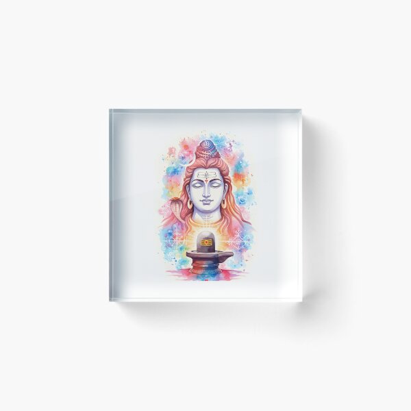 Item preview, Meditative Shiva Watercolour - Maha Shivaratri  designed and sold by InevitableAum.
