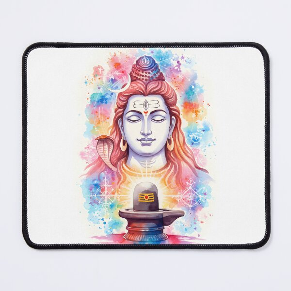 Item preview, Meditative Shiva Watercolour - Maha Shivaratri designed and sold by InevitableAum.