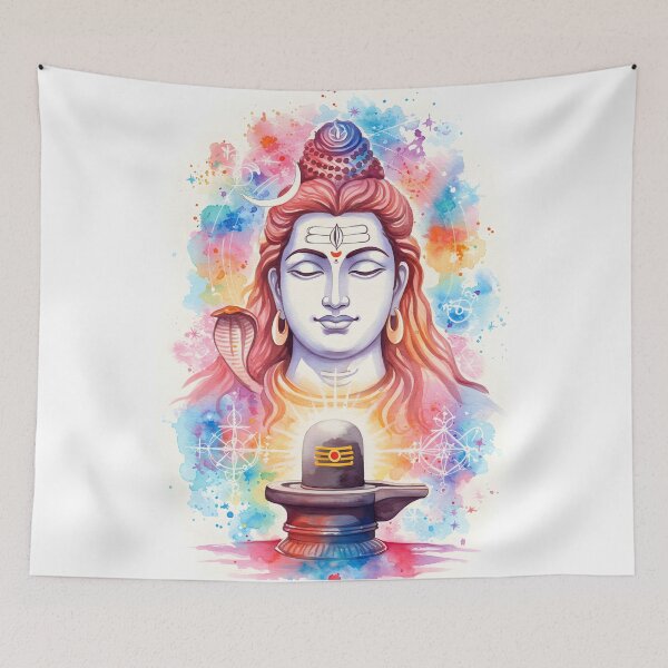 Item preview, Meditative Shiva Watercolour - Maha Shivaratri  designed and sold by InevitableAum.