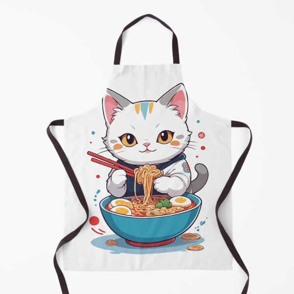 Item preview, Cute Cat Eating Noodles designed and sold by mermaids001.