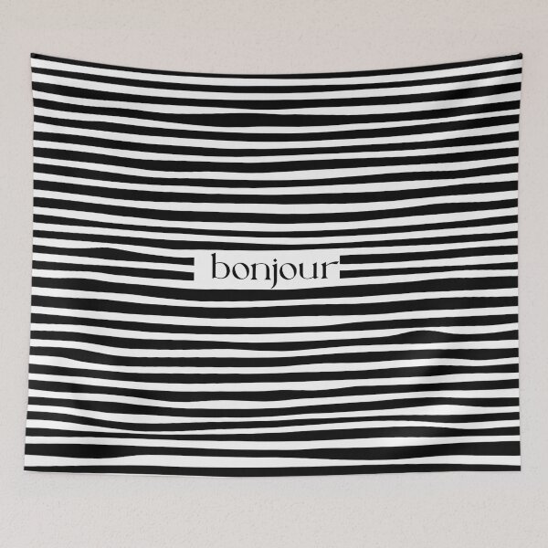 Item preview, Bonjour stripes designed and sold by Ramona-Gliga.