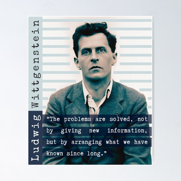 Item preview, Ludwig Wittgenstein quote: “The problems are solved, not by giving new information, but by arranging what we have known since long.” designed and sold by artbleed.