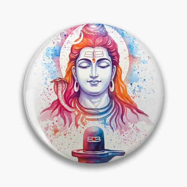 Item preview, Meditative Shiva Watercolour - Maha Shivaratri  designed and sold by InevitableAum.