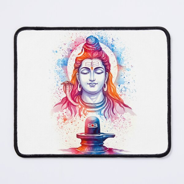 Item preview, Meditative Shiva Watercolour - Maha Shivaratri designed and sold by InevitableAum.