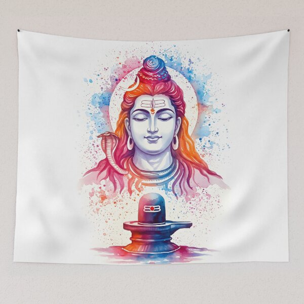 Item preview, Meditative Shiva Watercolour - Maha Shivaratri  designed and sold by InevitableAum.