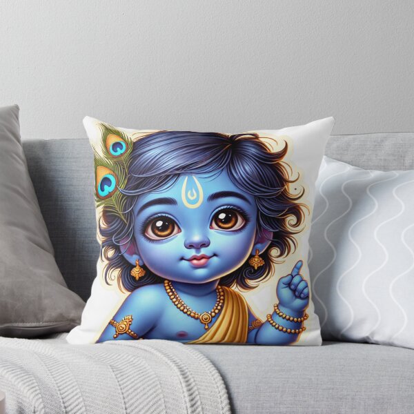 Artikelvorschau, Baby-Krishna-Aufkleber | Makhan Chor – Der Butterdieb | Niedliche hinduistische Kunst entworfen und verkauft von Sarasvati’s Divine Art.