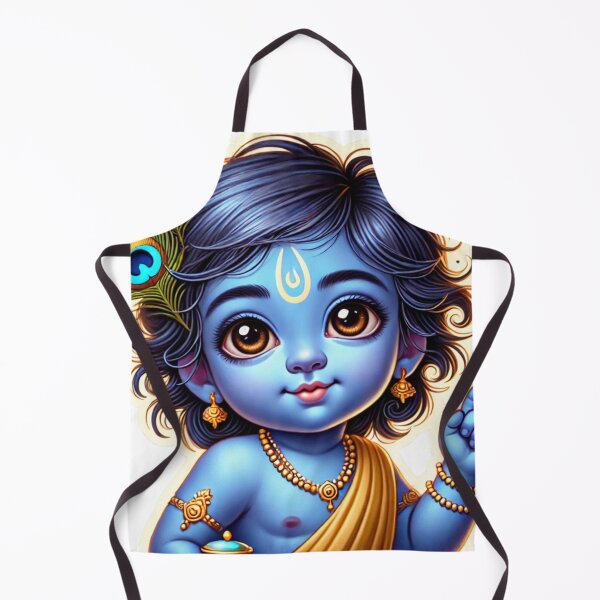Artikelvorschau, Baby-Krishna-Aufkleber | Makhan Chor – Der Butterdieb | Niedliche hinduistische Kunst entworfen und verkauft von Sarasvati’s Divine Art.