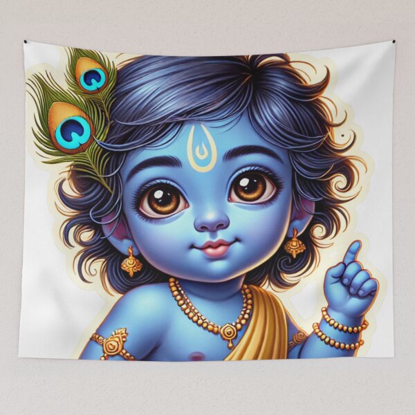 Item preview, Baby Krishna Sticker | Makhan Chor – The Butter Thief | Cute Hindu Art designed and sold by Sarasvati’s Divine Art.