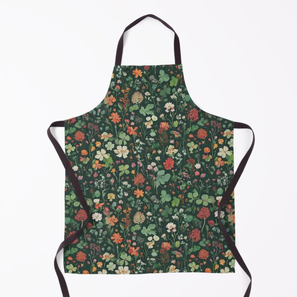 Item preview, Scattered botanical pattern with clovers and wildflowers designed and sold by Designbes.