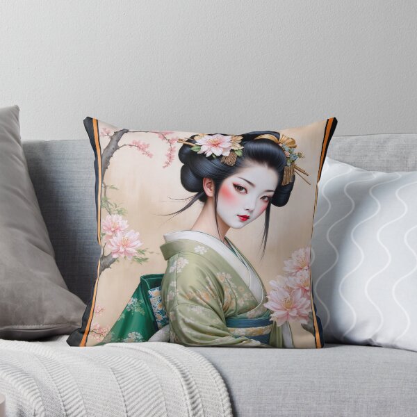Item preview, The Graceful Yukiko Himawari, A Stunning Portrait Of A Timeless Beauty Gorgeous AI Concept Art by Xzendor7 designed and sold by Xzendor7 Digital Art Creations.