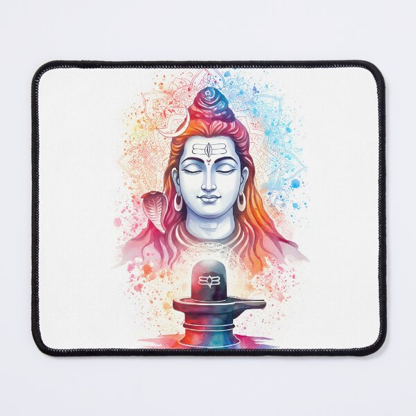 Item preview, Meditative Shiva Watercolour - Maha Shivaratri designed and sold by InevitableAum.