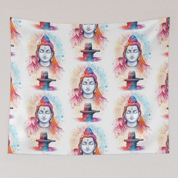 Item preview, Meditative Shiva Watercolour - Maha Shivaratri  designed and sold by InevitableAum.