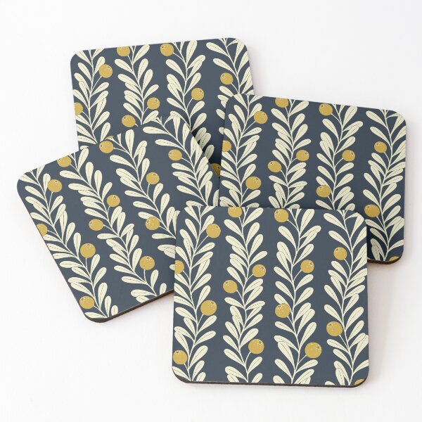 Item preview, Waved fruit vine stripes navy  designed and sold by Handypanda.